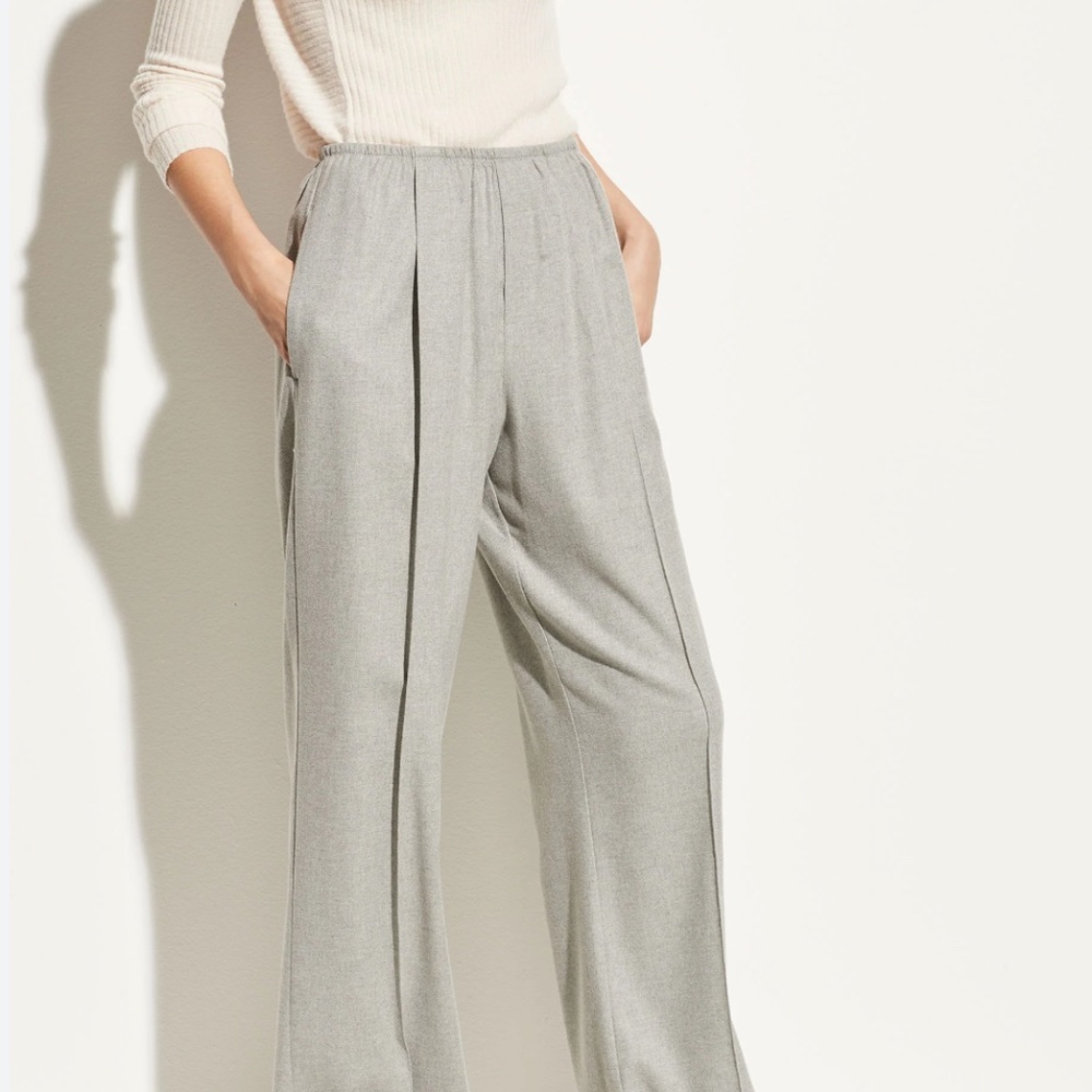 Vince Flannel Wide Leg Pant in Heather Grey - BNWT SMALL